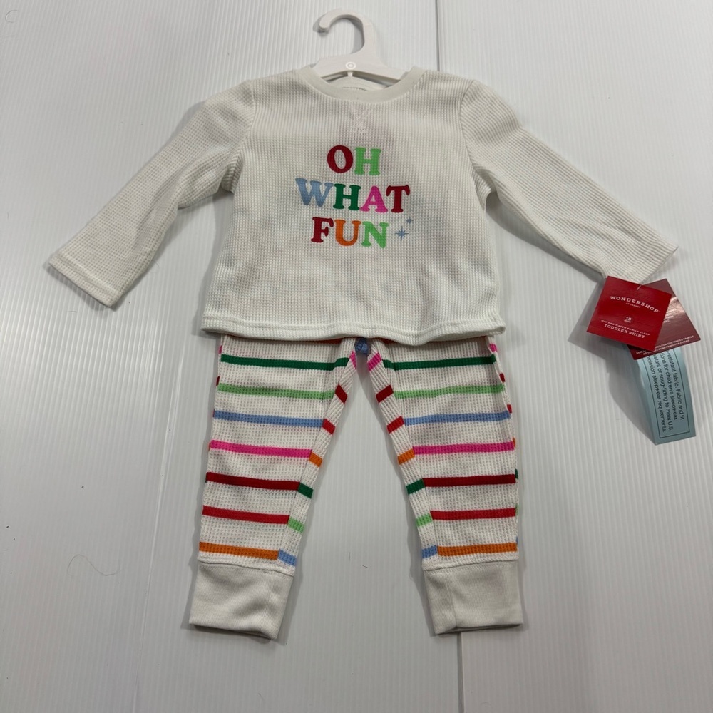 542. NWT Wondershop Toddler “Oh What Fun” 2 piece PJ Set (18 months)